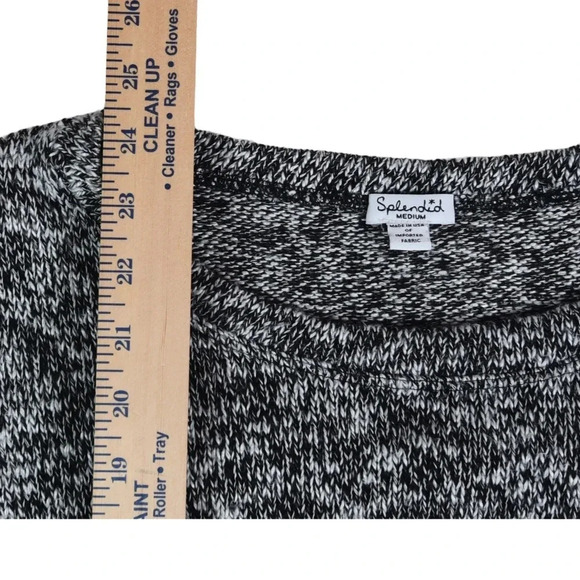 Splendid || Split Back Marled Heathered Knit Sweater Medium - Picture 5 of 7